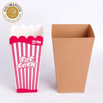 Wholesale Kraft Popcorn Paper Boxes and Disposable Kraft Paper Packaging Solutions for Popcorn