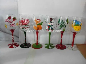 stemless glass with Christmas design