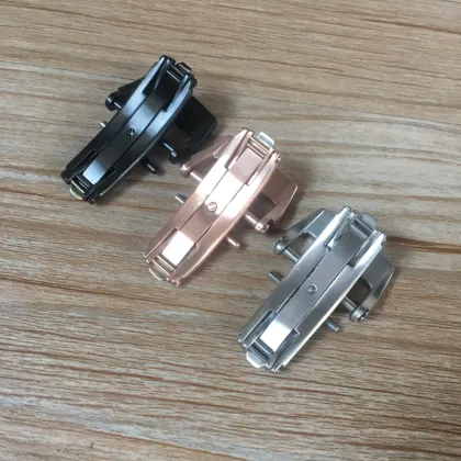 Brand Replacement Butterfly Buckle Clasps in Silver, Black, Rose Gold, and Pink for Richard Mille Watches with 18mm and 20mm Stainless Steel Straps
