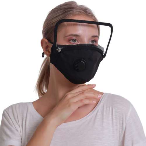 Personality zipper cotton face mask with filter