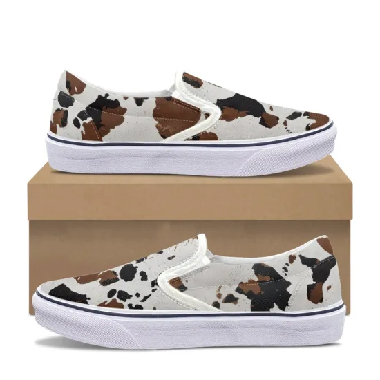 Custom Leopard Print Breathable Canvas Flat Shoes with Drop Shipping