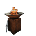 Outdoor wood fuel antique rusty fireplace bbq