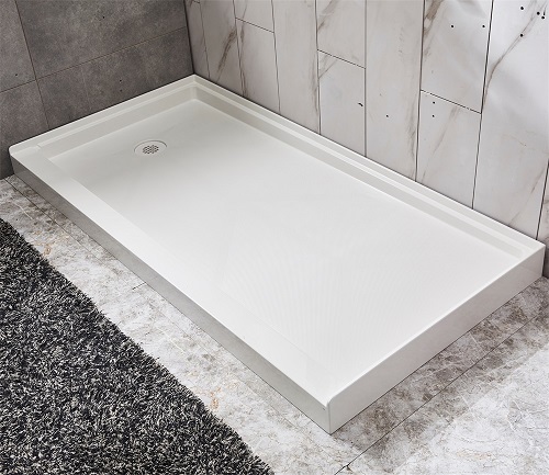 56 Inch Shower Pan High-End SMC Shower Tray Quadrant Tray With Overflow