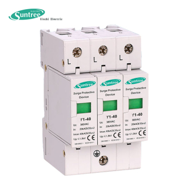 SPD Lightning Surge Arrester, 220V Surge Protector Surge Arresters 20ka-40ka 380V 3 Pole