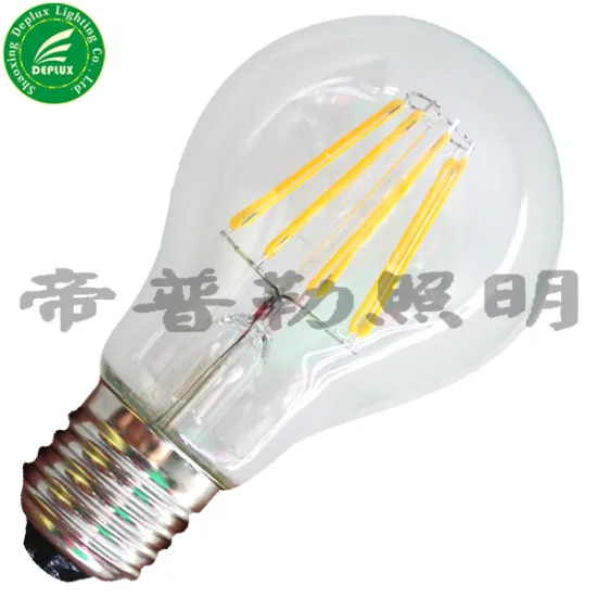 6w led filament bulb, e27/b22 A60 led filament lamp