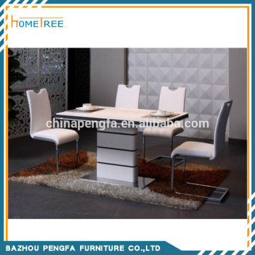 New Design High Gloss Wooden Dining Table,Metal Base Dining Table