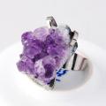 Cincin batu permata Drusy Amethyst alami