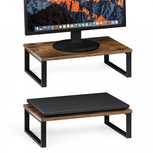 Rustic Tabletop Computer Monitor Holder Set