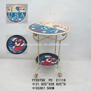 wholesale factory metal coffee table with tray for coffee shop and bar