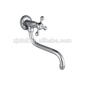 Wall Mount Zinc Cold Faucet, Polish and Chrome Finish