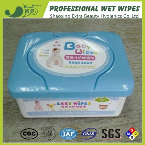 Wholesale bébé lingettes humides dans une boîte en plastique