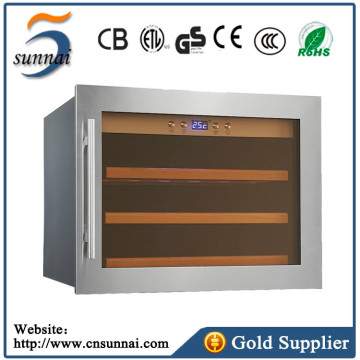 18 Bottles Stainless Steel Compressor Power Source Wine Cooler Refrigerator Built In