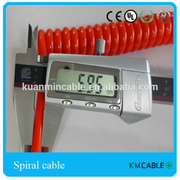 PU coated spiral cable mini electrical cable 2 wires