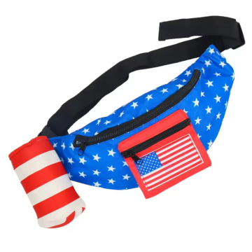 Patriotic Day Fanny Pack with Suspenders - New Arrival American Flag Belt Bag for Beverages