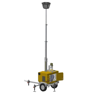 portable 7 m telescopic mast mobile light tower
