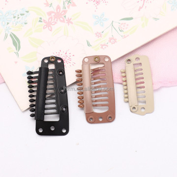 U Shape Metal Stainless Steel Clip with Silicone Hair Extension Snap Clips (2.3cm-3.8cm)