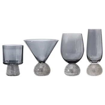 Exquisite Crystal Glass Collection: Ashtray, Diamond Handle Cup, Wine Glass with Unique Chicken Tail Design