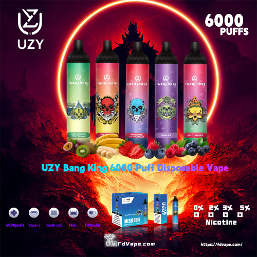 Uzy Bang King 6000 Puffs Vape descartável