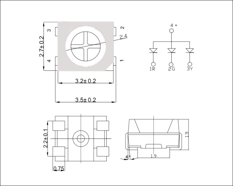 3528 RYG LED