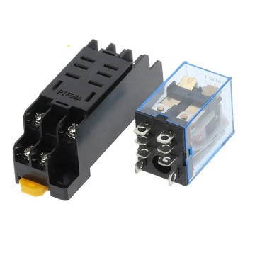 220/240V AC 10A 8-PIN Coil Power Relay with DPDT Configuration: LY2NJ, HH62P, HHC68A-2Z and Socket Base Included