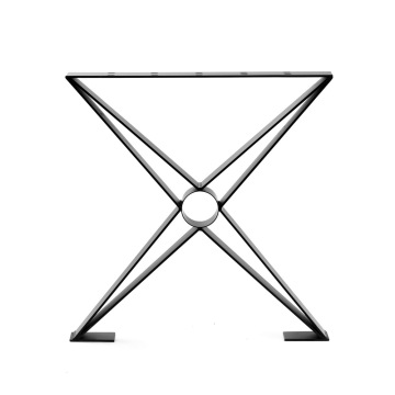 Metal Table Legs X Shape Flat Black