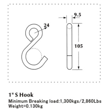 25mm European Type S Hook With Black PVC Coating