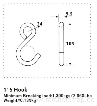 25mm European Type S Hook With Black PVC Coating