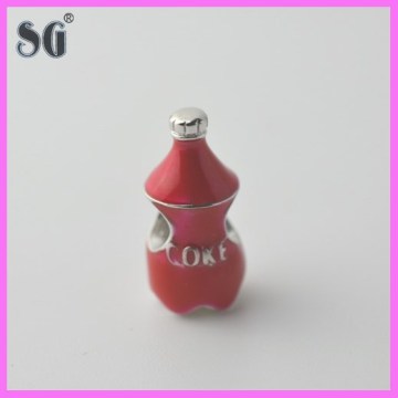 Calabash shaped red enamel 925 sterling silver charms and beads with 4.5mm hole