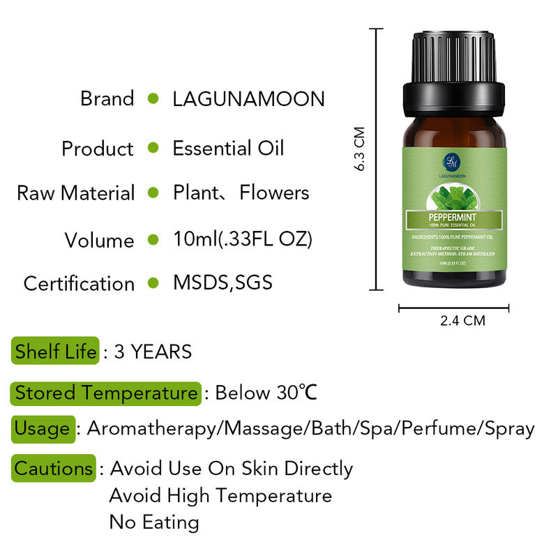 Lagunamoon Lavender 10ML Massage Humidifier Air Fresh Essential Oils Diffuser Tea Tree Cinnamon Eucalyptus Ylang Vanilla Oil