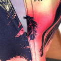 men custom sunset pattern beach pants