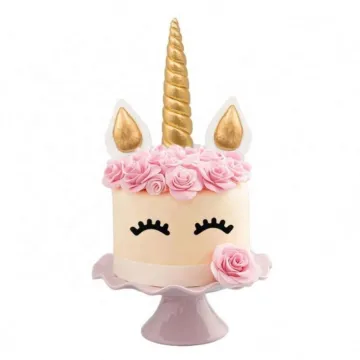 Gold Unicorn Birthday Cake Topper and Baby Party Decorations Supplies