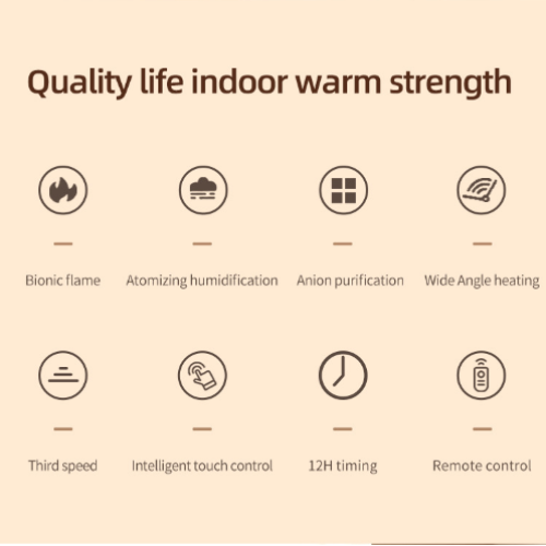 Energy Saving 3D Flame Effect PTC Fan Heater