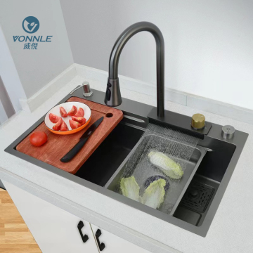 SUS304 Stainless Steel Handmade Waterfall Kitchen Sink: Premium Stainless Steel Kitchen Sinks