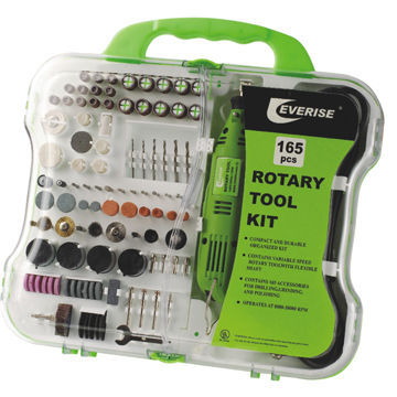 165-piece rotary tool and accessories set, includes felt wheel and sanding disc