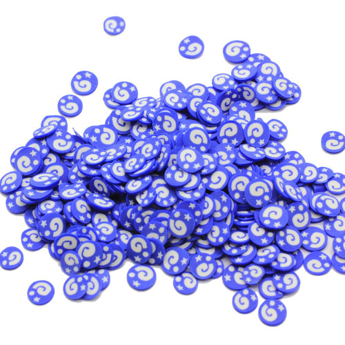 Neuankömmling Niedlich Mini Runde Blau Polymer Clay Scheiben 500g / Beutel 5mm Mädchen Frauen Nail Art Aufkleber Schleim Herstellung DIY Dekore Füllstoffe
