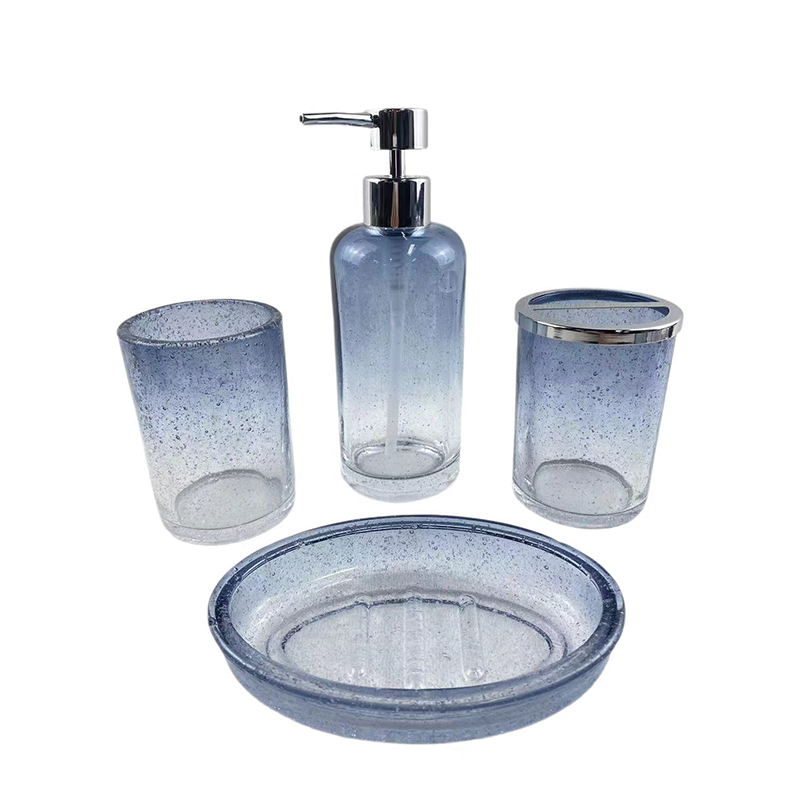 glass bathroom set