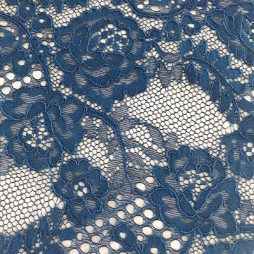 Tissu dentelle élégant bleu marine