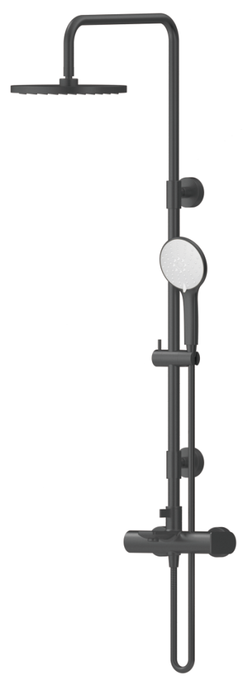 Black Exposed Thermostatic Shower System