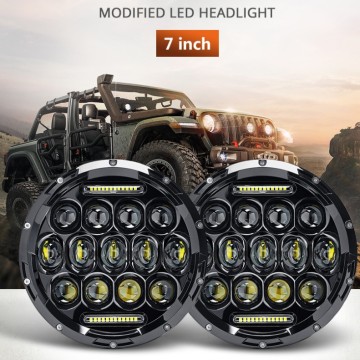 High Power 7 Inch LED Headlight DRL 75W H4 Driving Light for 4x4 Offroad Vehicles