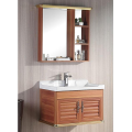 Armoire de salle de bain en bois classique avec rangement à trois niveaux