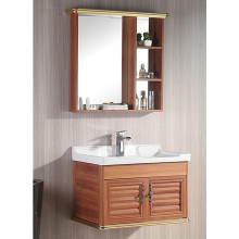 Classic Wood Bathroom Cabinet with Three-tier Storage
