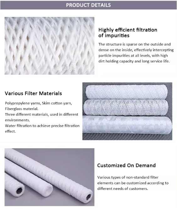product details of string wound yarn filters