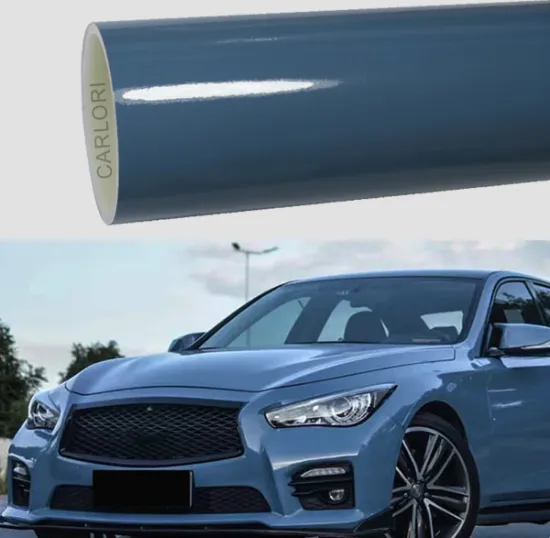 super gloss dark blue car wrap