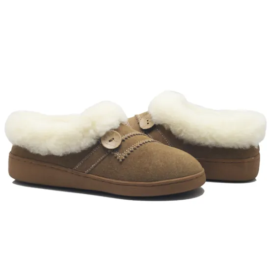 women's winter comfortable sheepskin ankle booties slippers