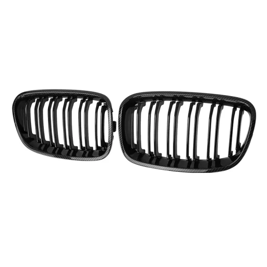 ABS Gloss Black Carbon Fiber Front Bumper Dual Grille Parts for BMW 1 Series F20 (2011-2013)