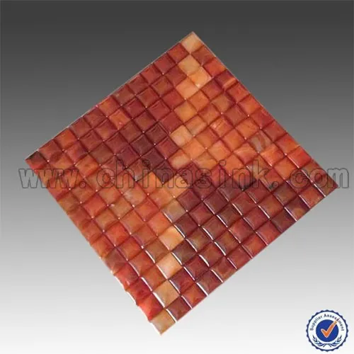Red carnelian basketweave mosaic tile, luxuriour onyx mosaic wall tile