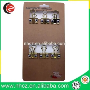 19MM/32MM Gold binder clips with eyes monster clip