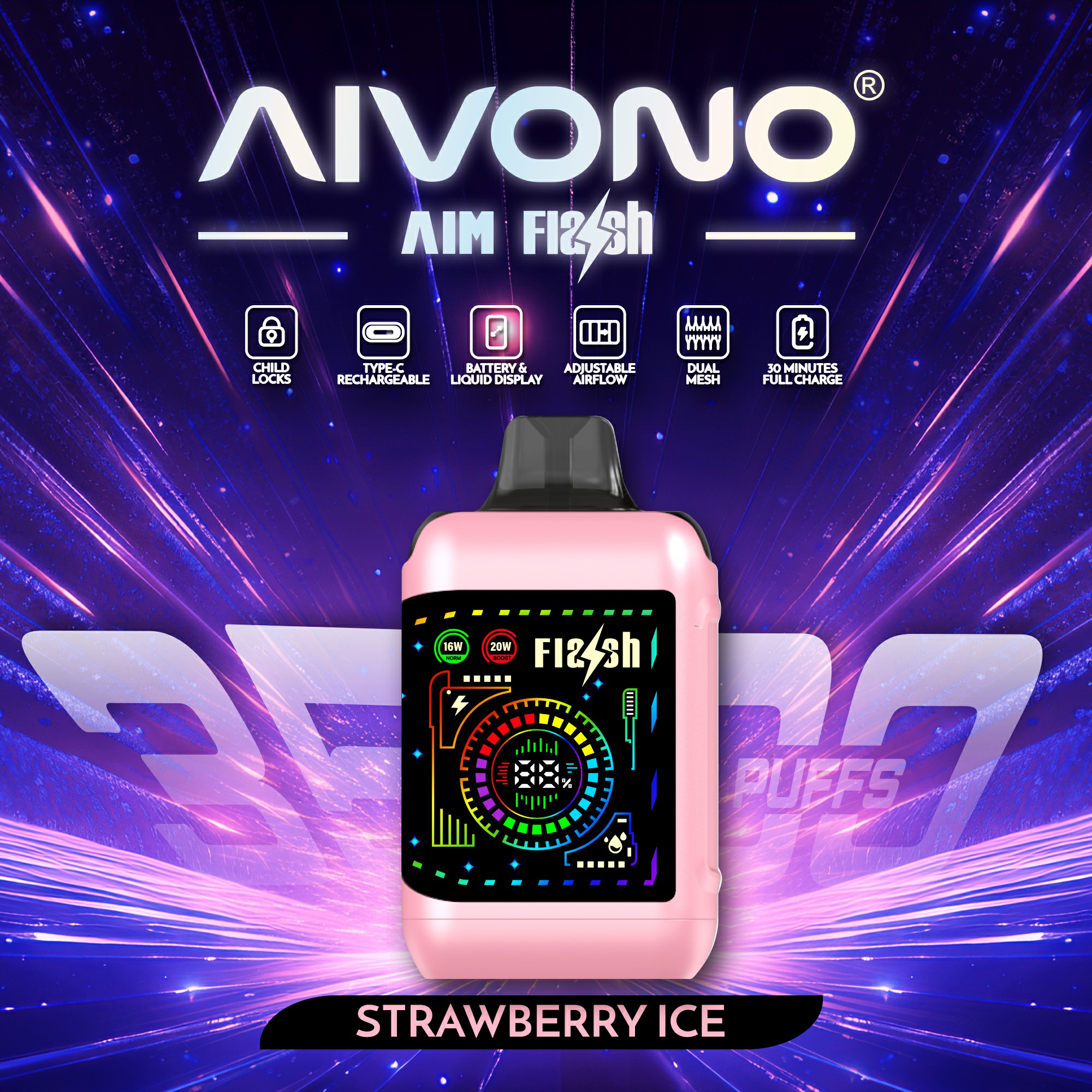 Vape Puff Aivono Flash 35K asli