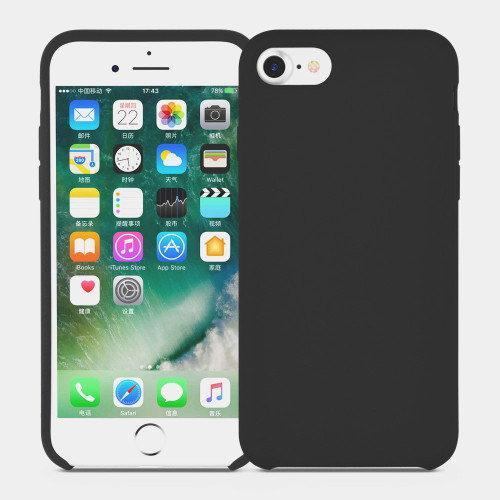 Black Liquid Silicone Phone Case for iPhone 6plus Cover