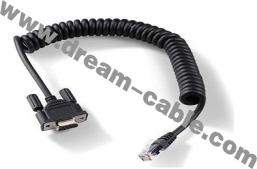 RS232 Coil Spiral Barcode Hand Scanner Cable